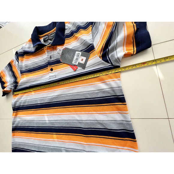 Stitches & Rivets Yellow Striped Polo Shirt Short Sleeve Casual Size XL - Picture 6 of 12